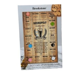 Beeropoly Wooden Wood Drinking Game Complete Set New